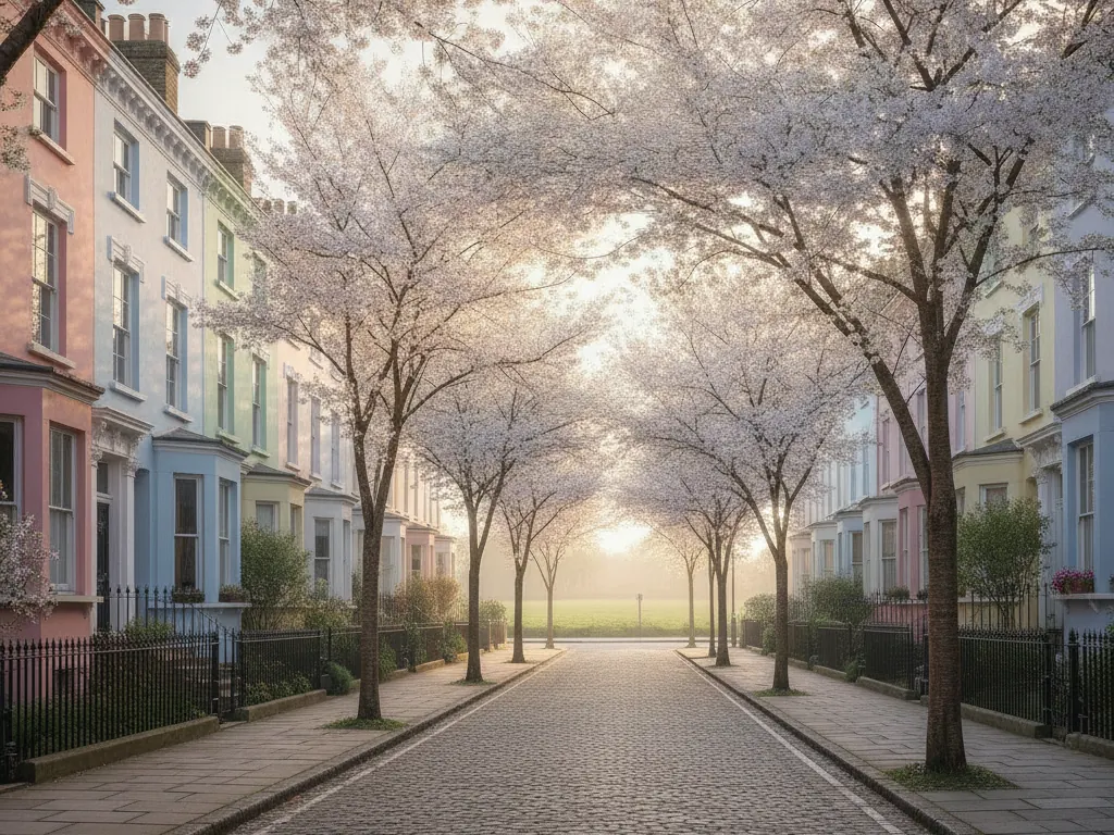 A street of UK terraced houses